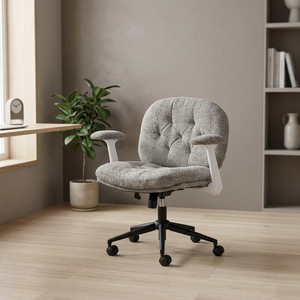 Rectangle Mid Century Modern Metal Fabric Swivel Chair with Flip-up Armrests | Wholesale <b>Makeup</b> <b>Vanity</b> Chair - Product Image 2