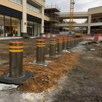 Bollards automatiques rétractables hydrauliques en acier inoxydable pour parking de voitures, amovibles pour allée