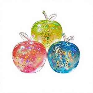 Juguete antiestrés transfronterizo de plástico con forma de manzana, con purpurina de azúcar y lentejuelas, para descompresión y ventilación, maleable y de rebote lento. - Product Image 2