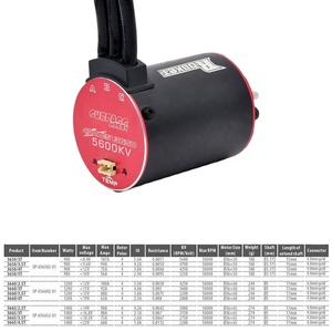 Moteur Brushless <span class=keywords><strong>Rocket</strong></span> <span class=keywords><strong>V2</strong></span> 3650 5600KV / 4700KV / 4350KV / 3250KV et Combo ESC 45A 60A avec Carte de Programmation pour Voiture RC 1:10 et Bateau RC - Product Image 3