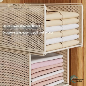 Mesh Storage <b>Basket</b> Rectangle 97cm x 40cm x 34cm <b>Stackable</b> Open Top Clothing Organizer Floor Standing Minimalist Design - Product Image 4