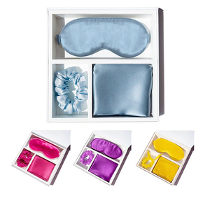 Grosir kustom penjualan terbaik mewah 6A kelas 100% masker mata murbei sutra sarung bantal <span class=keywords><strong>Set</strong></span> hadiah dengan kotak hadiah - Product Image 1