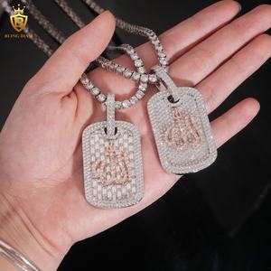 Neues Design Fire Dog Tag Anhänger 925 Sterling Silber VVS Moissan ite Custom Iced Out Zwei Stile Diamond Herren Anhänger - Product Image 5