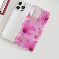 Coque de téléphone portable rose doux à motif floral torsadé avec bracelet pour iPhone X, XR, XS Max, 11, 12, 13, 14, 15, 16, 17 Plus, Air