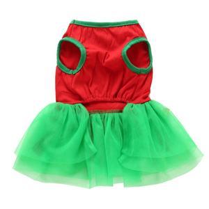 प्यारा क्रिसमस कैंडी छड़ी लाल कुत्ते स्वेटर पॉलिएस्टर जाल कपड़े गर्मियों और वसंत पालतू पोशाक - Product Image 2