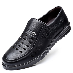 Mocasines de Cuero Perforado para Hombre, Negros, Sin Cordones, Estilo Casual, Origen Wenzhou, Color Sólido, Costuras con Borlas, Estilo Informal - Product Image 2
