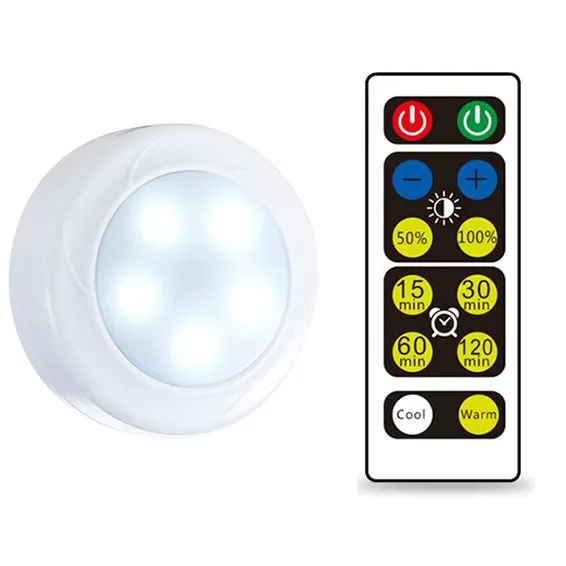 Cordless Switch Battery Operated Dimmable Wall Touch Under Closet Remote Control Pat Led Puck Night Light For Kitchen Cabinet