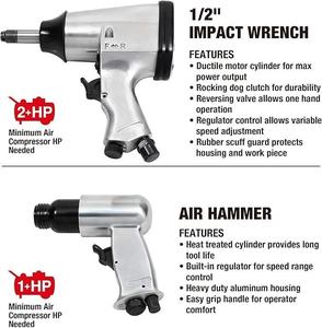 Bộ dụng cụ khí nén 71 món, cờ lê tác động, máy mài khí nén, búa khí nén, hỗ trợ OEM tùy chỉnh - Product Image 4