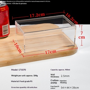 Contenedor de Plástico Transparente Rectangular, Grado Alimenticio, Caja de Almacenamiento Gruesa con Tapa para Dulces, Regalos, Coleccionables, Exhibición - Product Image 4