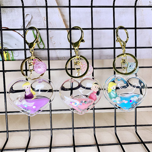 LLavero de acrílico de dibujos animados, colgante creativo de princesa de <span class=keywords><strong>amor</strong></span>, bolsa de botella flotante, llavero con abalorio, <span class=keywords><strong>2021</strong></span> - Product Image 4