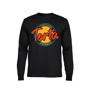 T-shirt promozionale a maniche lunghe Certificata Torta Pounder con design piccolo - Product Image 3