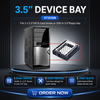 Unestech ST2520B Aluminium Dual-Layer 2x 2.5" Drive Case dengan Antarmuka SATA Hot-Swap Desain Hemat-Ruang Bekas Pakai