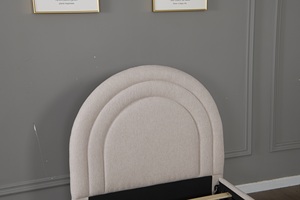 <span class=keywords><strong>Lit</strong></span> simple moderne Willsoon en tissu beige avec tête <span class=keywords><strong>de</strong></span> <span class=keywords><strong>lit</strong></span> multi-arche, <span class=keywords><strong>lit</strong></span> d'appoint rembourré, <span class=keywords><strong>lit</strong></span> <span class=keywords><strong>de</strong></span> jour convertible, capitonné minimaliste - Product Image 5