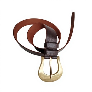 Ceinture en cuir de vachette écologique BS INTERNATIONAL avec boucle carrée en acier – Style vintage, imperméable, haute résistance, robuste et légère - Product Image 4