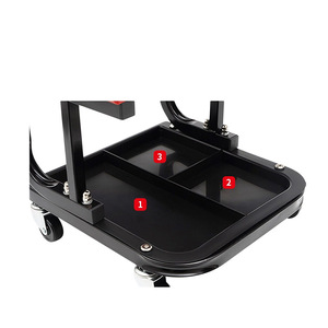Asiento de tienda de garaje enredadera rodante de acero, <span class=keywords><strong>taburete</strong></span> mecánico acolchado con bandeja de herramientas para mecánicos de automóviles - Product Image 4