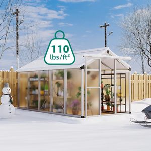 Invernaderos Grandes <span class=keywords><strong>de</strong></span> Aluminio para Exteriores <span class=keywords><strong>de</strong></span> 6x10 Pies, Invernaderos Resistentes <span class=keywords><strong>de</strong></span> Policarbonato con Puerta para Jardín o Patio - Product Image 4