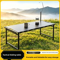Table tactique pliante en alliage d'aluminium extra-large, table pliante hydraulique portable pour voiture, pour le camping et les pique-niques