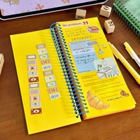 Organiseur Étudiant de Haute Qualité à Couverture en Papier Spirale Jaune Citron, Planificateur, Cadeau, Notes Épaissies, Livre d'Agenda aux Couleurs Vives