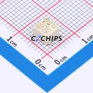 Résistance/potentiomètre réglable 3224G-1-501E SMD-3P, résistance 4,8x4,8 mm 500 ohms 10% 250 mW - Product Image 1