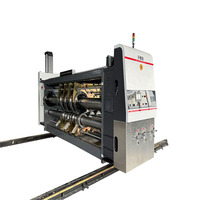 Machine de fabrication de boîtes en carton ondulé à grande vitesse avec imprimante flexographique, découpeuse rotative et fenteuse, ligne de production 3 couleurs