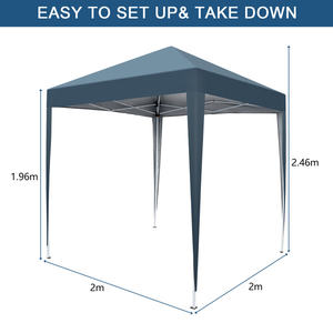 Práctica Carpa de Camping DB Azul de 2 x 2 m, Impermeable, Apertura Automática Rápida, Tipo de Refuerzo Recto, Uso en Exteriores para Tres Estaciones - Product Image 5