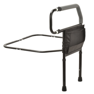 Height Adjustable Folding Bed Rail with <b>Storage</b> Pocket Safety Handrail for <b>Bedside</b> Rehabilitation Therapy Supplies - Product Image 1
