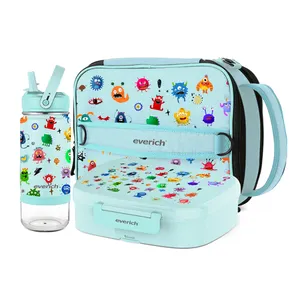 Bpa Free Cute Plastic Kinder Bento Lunch Box Wasser flaschen set mit Lunch Bag