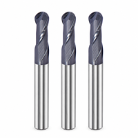Fraise à queue sphérique CNC haute précision en carbure à 2 dents HRC65 avec revêtement AlTiN/TiCN pour support OEM et ODM