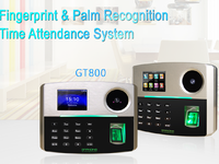 GT800-máquina biométrica de reconocimiento de huella dactilar y Palma, dispositivo de asistencia de tiempo con certificado CE