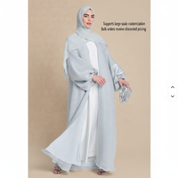 Nouvelle arrivée, robe Abaya de style arabe de Dubaï pour femmes, personnalisée, en polyester respirant, taille XXL, PROMISTAR, élégante, musulmane, Ramadan, Eid