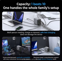 Stasiun Pengisian Daya Desktop 100W PD 10 Port Pengisi Daya Cepat Multi-Port Berdaya Tinggi 8 USB-C 2 USB-A Hub untuk MacBook Laptop iPhone