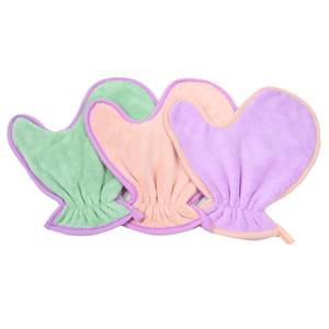 PetIt Pet Drying Glove Microfiber Coral Fleece Green With <b>Pink</b> Trim For Dog Grooming - Product Image 4