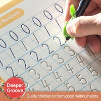 5 ensembles d'alphabet dessin nombres de maths écriture à la main réutilisable calligraphie cahier de pratique magique pour enfants