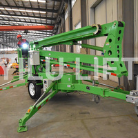 Nacelle élévatrice télescopique hydraulique tractée chinoise de 12m à 24m, 200kg, pour travaux d'arboriculture, avec certification CE ISO