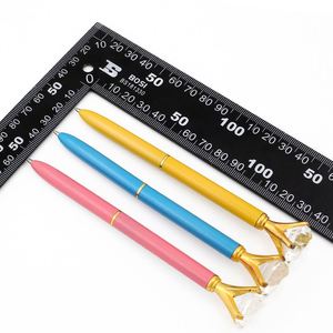 Promotional Gravel Metal Sparkling Big Diamond Pen Set With Head Crystal Cute Engraving Ink Stationery Gift <b>Box</b> Ballpoint - Product Image 5