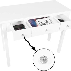 Scrivania Compatta per Ufficio Domestico con Cassetti, Tavolo <span class=keywords><strong>da</strong></span> Studio per <span class=keywords><strong>Camera</strong></span> <span class=keywords><strong>da</strong></span> <span class=keywords><strong>Letto</strong></span>, Tavolo <span class=keywords><strong>da</strong></span> Trucco Salvaspazio, Regalo Bianco - Product Image 4