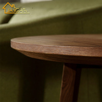 Table d'appoint ronde en bois de noyer de style nordique, petite table de lampe, table d'appoint de salon, table d'appoint de canapé en forme de L