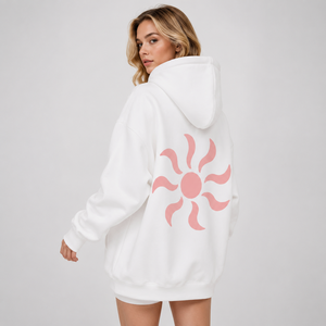 Wholesale Women’s <b>White</b> <b>Hoodie</b> Long Sleeve Pullover Sweatshirt Streetwear Casual Sportswear Apparel Cotton Fleece Spring Style - Product Image 1