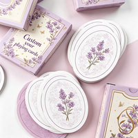 Cartes de tarot personnalisées, cadeau promotionnel familial |   Cartes à jouer ovales avec papier à noyau noir et boîte à rabat estampée à chaud en or