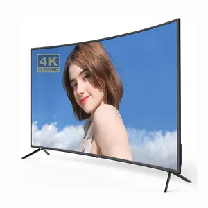 全新定制电视4k智能电视65英寸曲面厂家75英寸曲面电视价格1.5G + 8g内存曲面屏幕电视