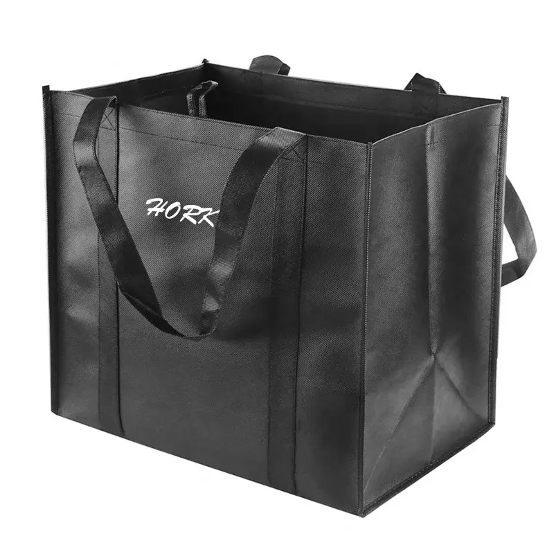 Large Durable Heavy Duty Shopping Totes Reusable Grocery Tote Bags with Reinforced Handles&Thick Plastic Support Bottom
