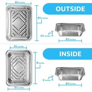 Conteneur alimentaire jetable de 250 ml, assiettes en aluminium, boîte à lunch en aluminium pour la restauration rapide, à emporter, pour la cuisson - Product Image 2