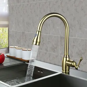 European Style Deck Mounted Kitchen Sink Water Tap Pull Out Flexible Hose Faucet Griferia De Cocina