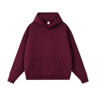 Sans logo ni étiquettes, stock et services OEM/ODM disponibles. Sweat à capuche en coton liquide 400g, uni, avec poche, anti-plis, coupe ample rétro pour homme