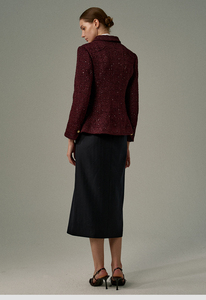 <span class=keywords><strong>Blazer</strong></span> da <span class=keywords><strong>donna</strong></span> Slim monopetto di temperamento pendolare di <span class=keywords><strong>Tweed</strong></span> Xiaoxiang - Product Image 6