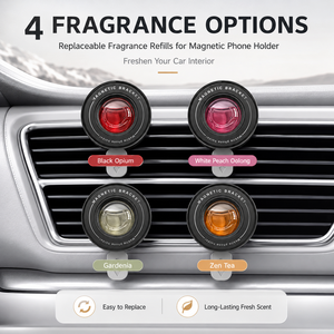 Diffuseur de parfum pour voiture avec support magnétique pour télé<span class=keywords><strong>phone</strong></span>, aimants N52 double couche, fixation sur grille d'aération, recharge aromathérapie, logo personnalisé - Product Image 2