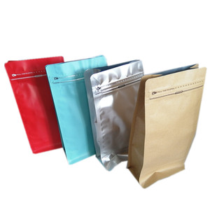 Impresión personalizada 100G 250g 500g 12oz 16oz 1lb 2lb Bloque vacío metálico Fondo plano <span class=keywords><strong>Bolsa</strong></span> de embalaje de granos de café con válvula y cremallera - Product Image 6