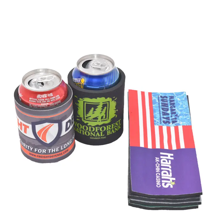 Custom Can Cooler Sublimation Neoprene Drink Beer Bottle Sleeve Stubby Holder Koozies