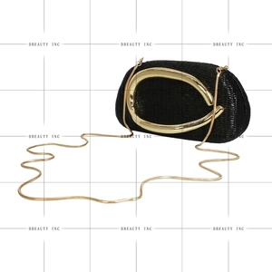 Trendy Women's Summer Woven Evening Beach <b>Crossbody</b> Purse with Metal Handle Casual Fashionable <b>Straw</b> Clutch for Winter - Product Image 3