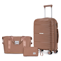 Nouvelle conception de valise rose crème tendance avec serrure TSA, trousse de voyage, logo personnalisé, ensemble de valises d'extérieur avec roulettes